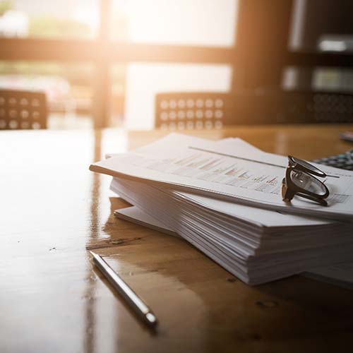 papers on desk